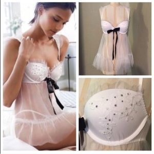 VS Crystal Lace Tulle Push Up Babydoll